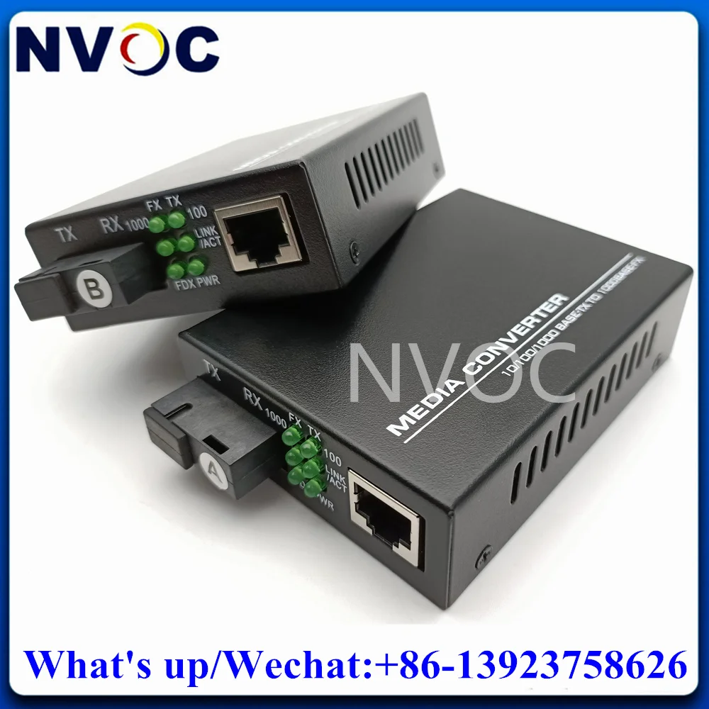 100KM,10/100/1000M Single Fiber, Mode,SC Connector, Gigabit BIDI WDM Simplex Ethernet Fibre Optical Media Converter