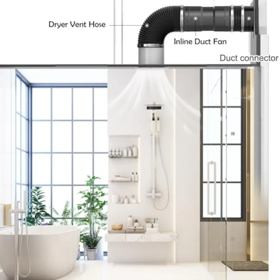 Duct Connec Fe 6 Inch, Platic 6 Inch Dut Collecn Fitting Dryer Vent Connec Fe For Heating Cooling Ventilan ytem, Black. view 6