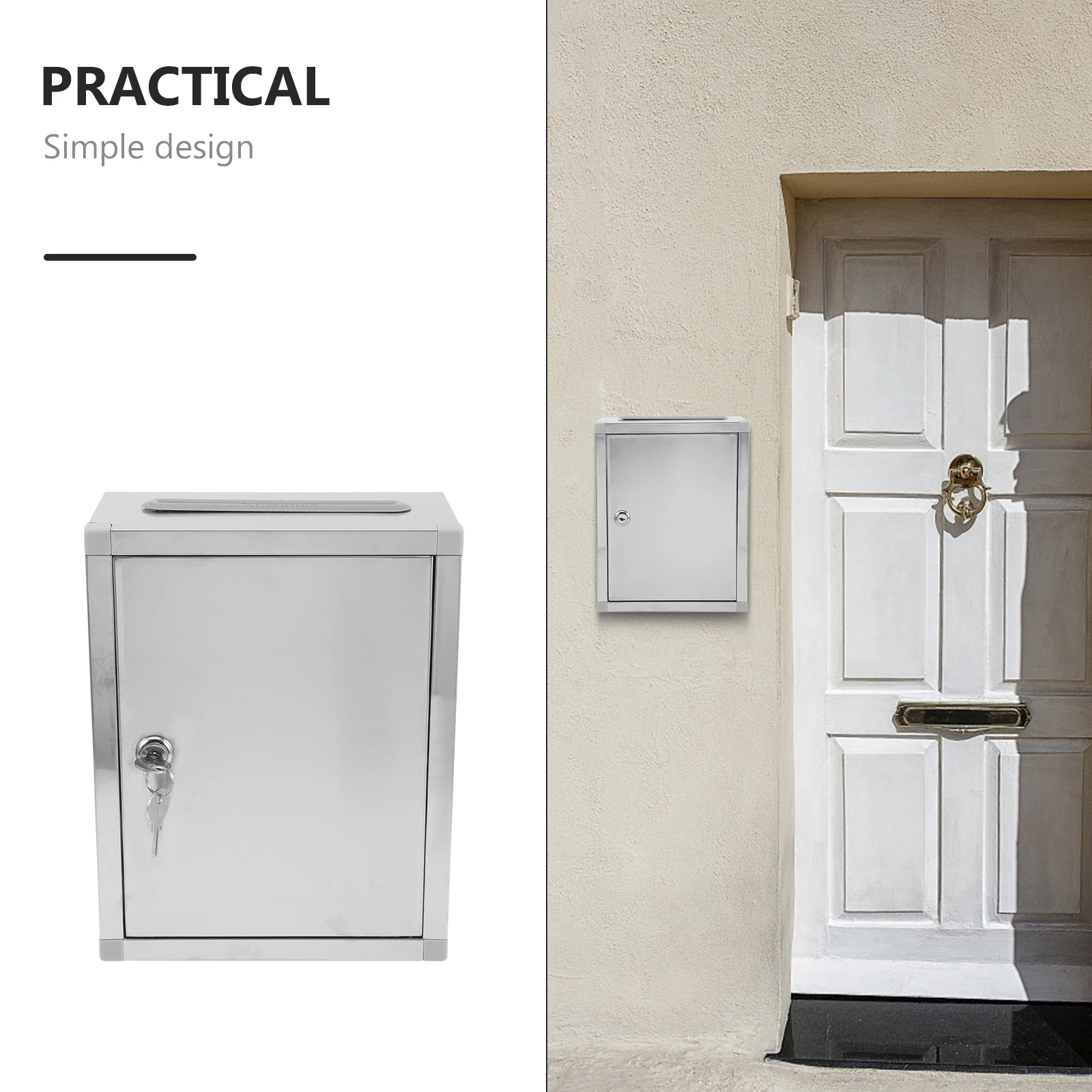 صندوق بريد من الفولاذ المقاوم للصدأ، صندوق بريد قابل للقفل للاقتراحات العامة، حاوية جمع التصويت