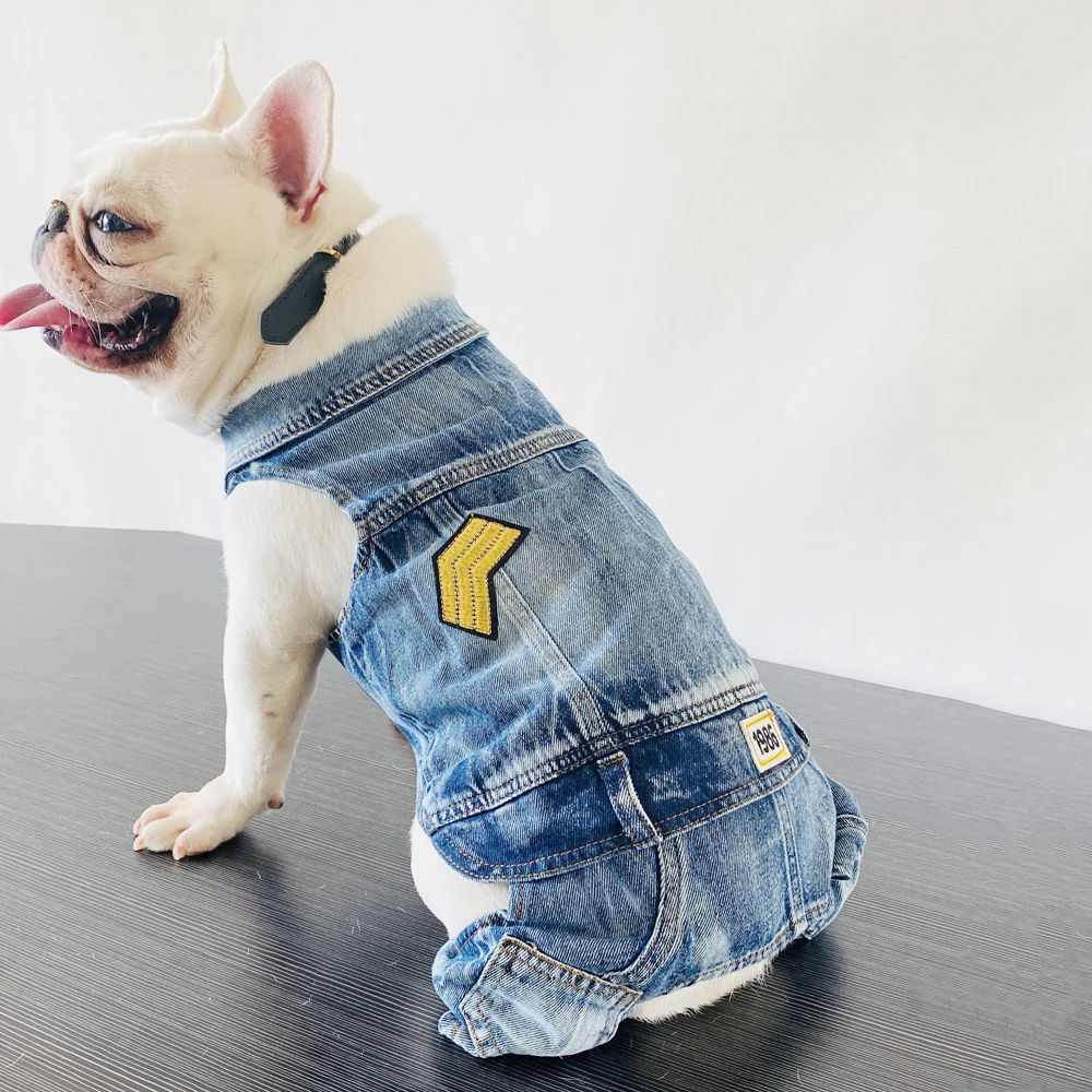 Puppy Clothes 2022 Dog Costume Denim Overalls for Boy Girl Dogs Jeans Jumpsuit for Shih Tzu Yorkshire Clothing for Small Dogs