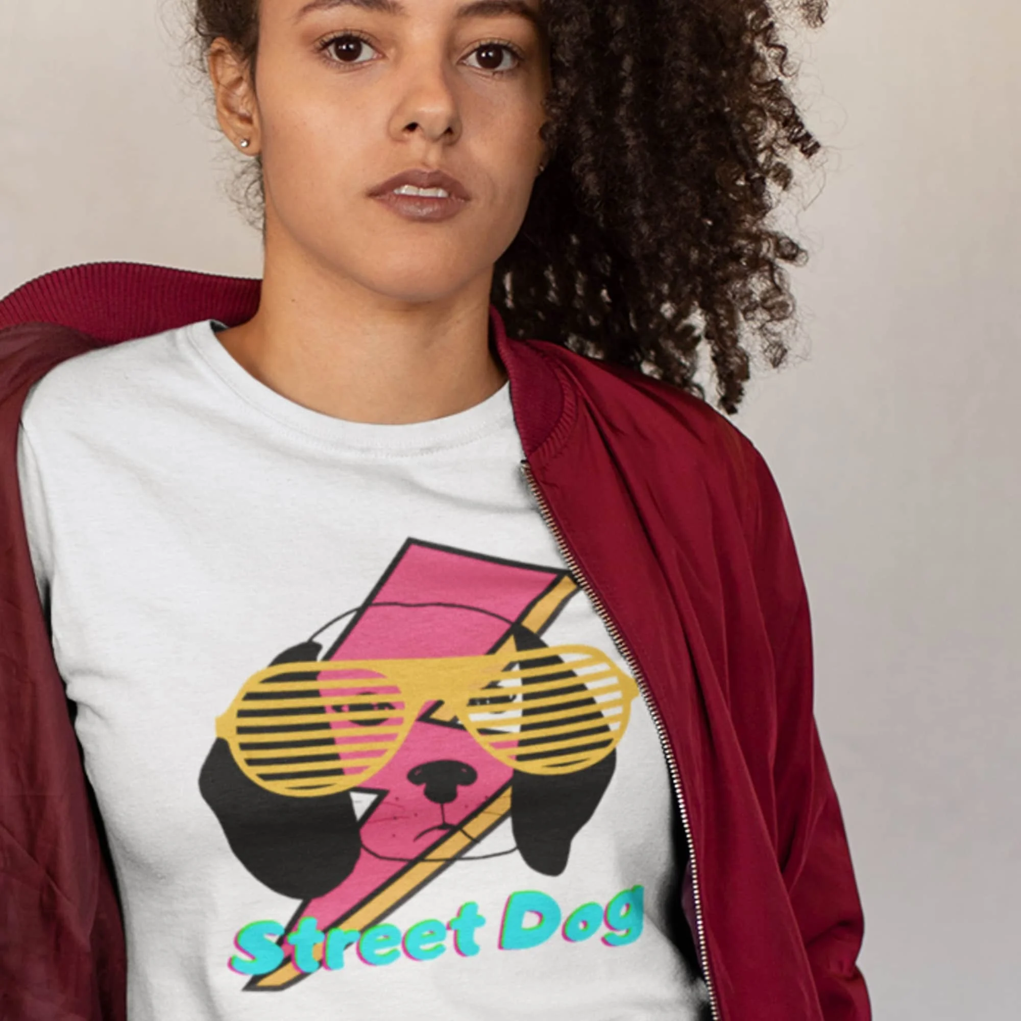 Street Dog Bolt Premium Bella Canvas T Shirt Throwback 90'S Skatewear Silly Retro Design Lovers