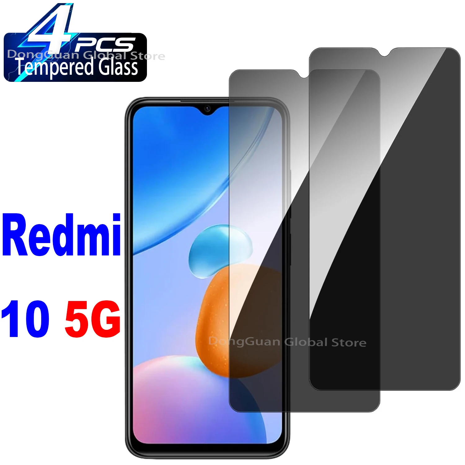 

For Xiaomi Redmi 10 5G Anti Spy Tempered Glass Protector Privacy Screen Film