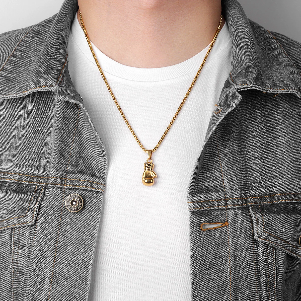 Boxing Gloves Boxer Men Necklaces Pendants Chain Punk Trendy for Boyfriend Stainless Steel Jewelry Creativity Gift Wholesale