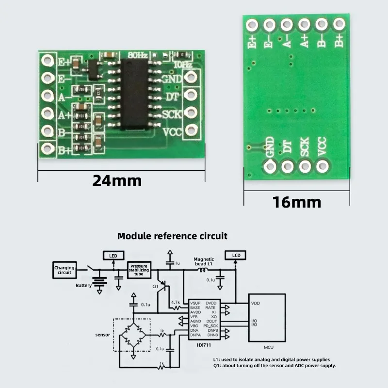 2Sets Load Cell Weight Sensor Module 1/5/10/20kg with HX711 AD Weighing Module for Arduino DIY Portable Electronic Kitchen Scale