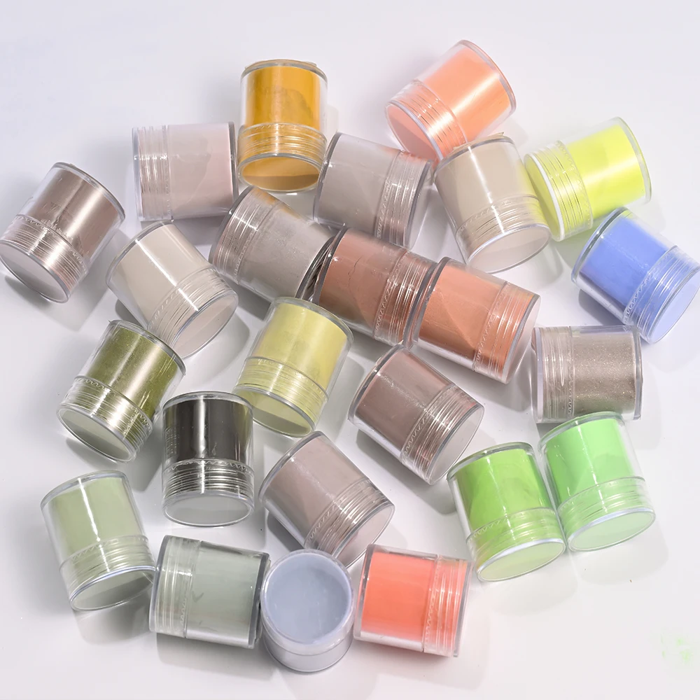 24 Farben/Set Nail Art Acrylpulver Braun Gelb Nagelschnitzerei Französische Nagelverlängerung Polymer Kristall Staub Herbst Acrylpigment