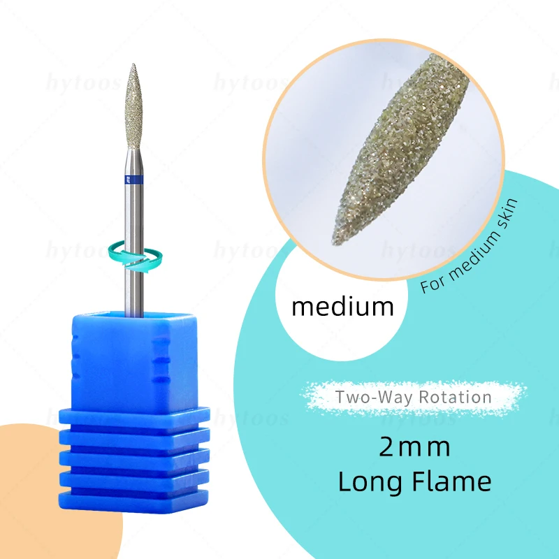 HYTOOS Flame Diamond Nagelbohrer 3/32'' Russischer Nagelhautreiniger Unterhautentferner Sicherheits-Maniküre-Werkzeug