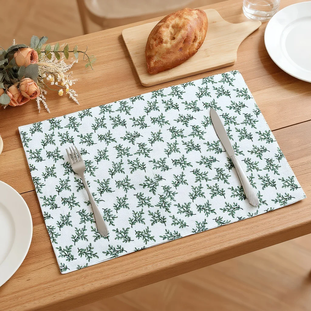 Floral Cotton and Linen Napkins Vintage French Countryside Style for Kitchen Tabletop Insulation Pads Party Tabletop Decoration