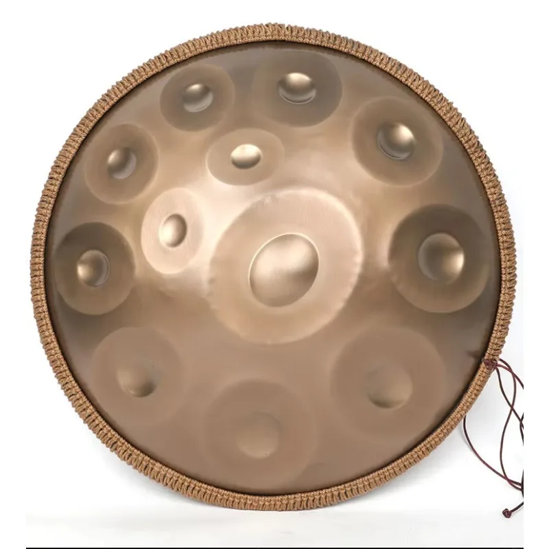 22-Inch D Minor Kurd Handpan Steel Tongue Drum with Stainless Steel Chamber All Scales Drum with Steel and Chamber