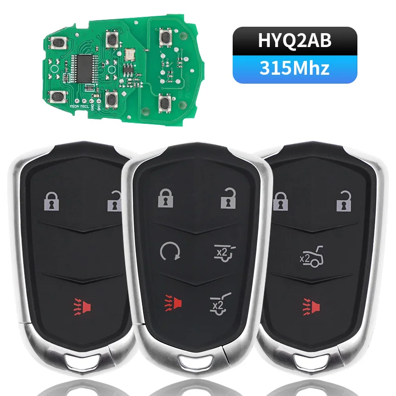 HYQ2AB 315MHz For Cadillac Escalade CT6 2015 2016  Matiz Onix With Battery SS Smart Remote Car Key ID46 Chip Fob 3/4/6 Buttons