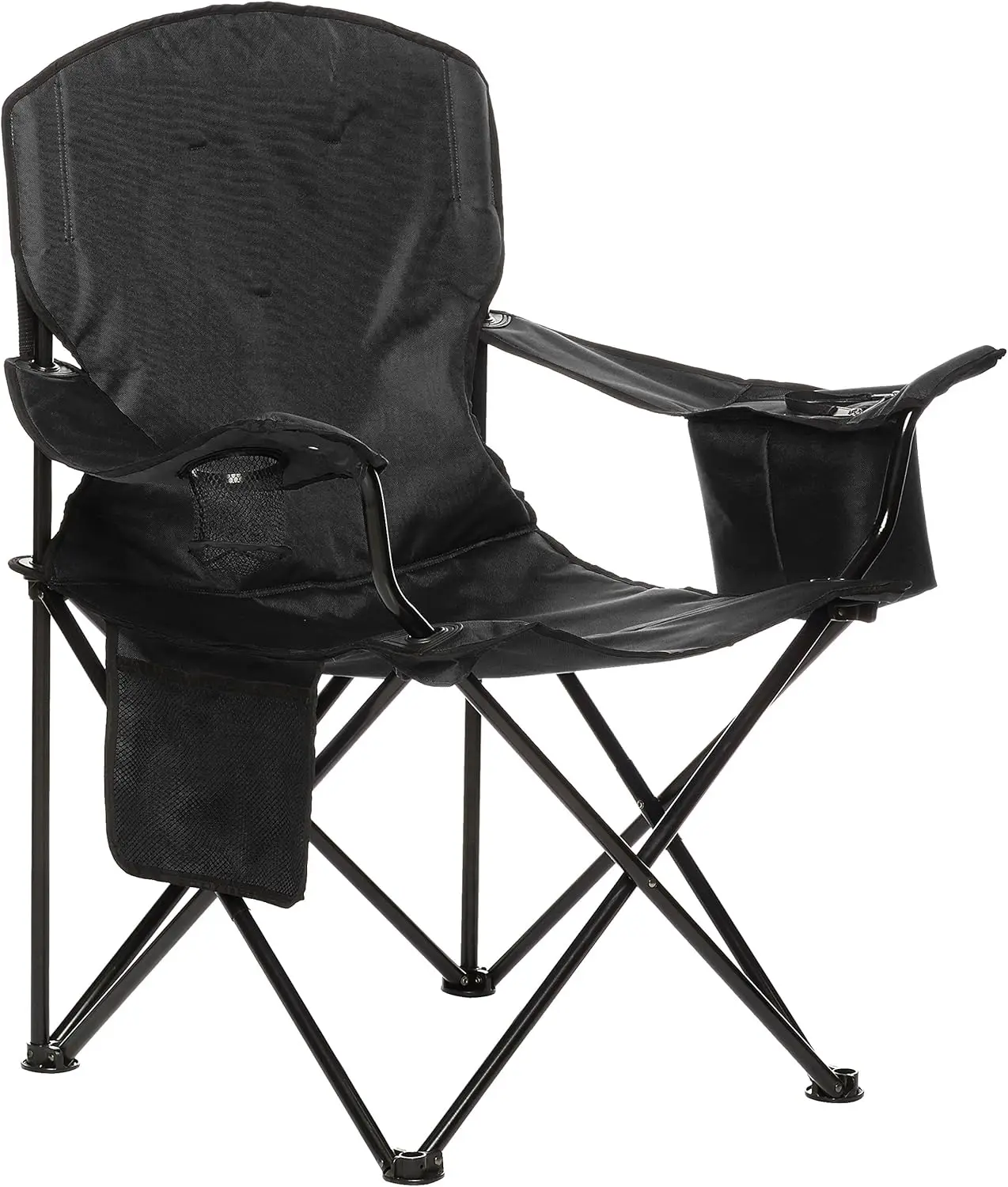 

Extra-Large Folding Camping Chair with Cooler Pouch and Cup Holder for Outdoor Comfort