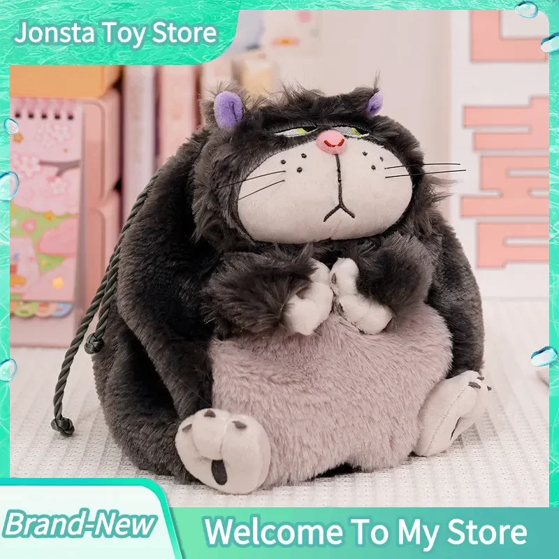 【In Stock】Lucifer Cat Portable Drawstring Pocket Plush Toy Doll Tokyo Disneyland Cartoon Anime Cinderella Cosmetic Storage Bags