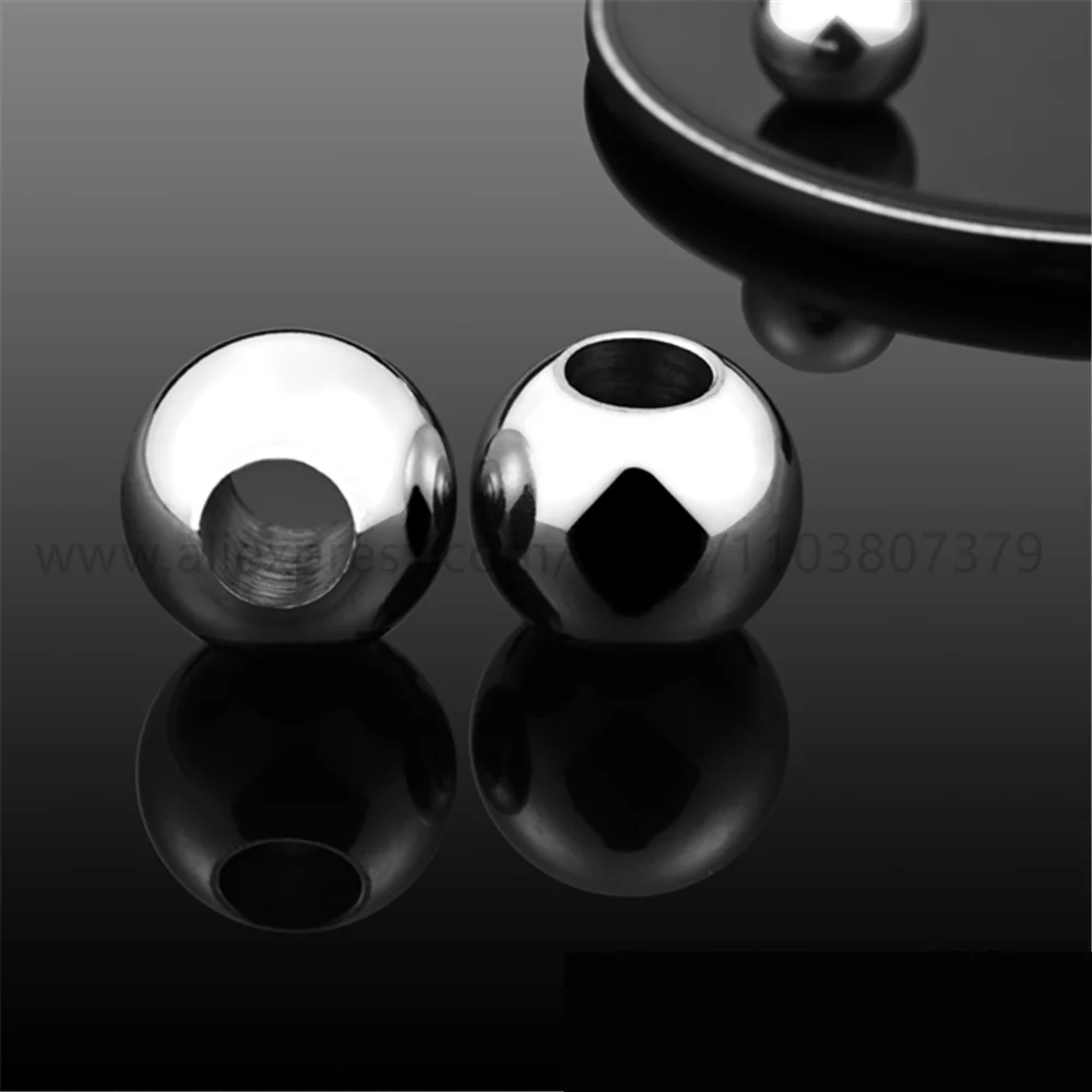 Dia 2-30mm Through-Hole Stainless Steel Ball Solid Unthreaded Steel Bead Piercing Ball For Decoration/Bracelet/Hardware/DIY