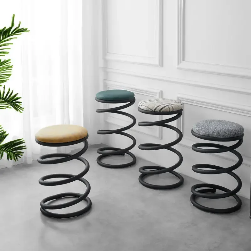 

Bar Chair Personality Light Luxury Creative Bar Restaurant Fashion Home Modern Iron American Front Desk Coffee Spring Stool