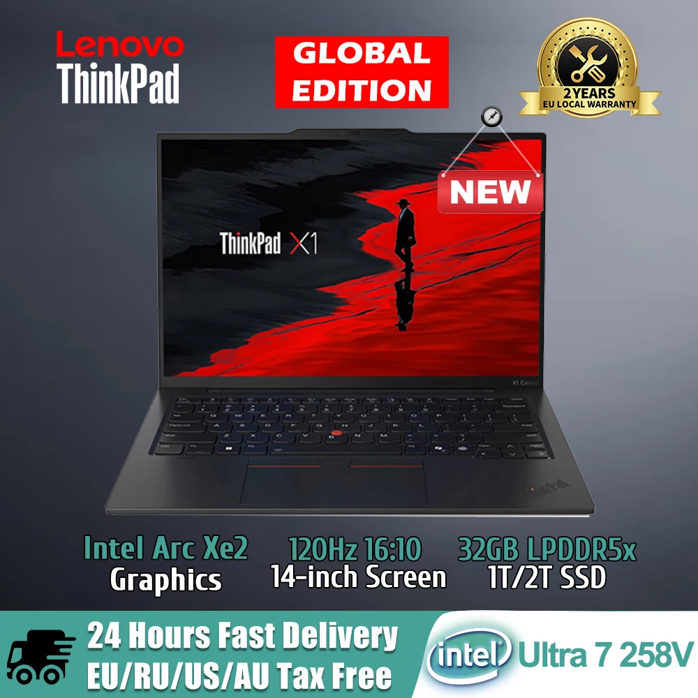 Lenovo ThinkPad X1 Carbon Aura portátil Intel Core Ultra 7 258V 32G/2TB SSD Intel Arc Xe2 14 pulgadas 2,8 K 120Hz pantalla Notebook PC