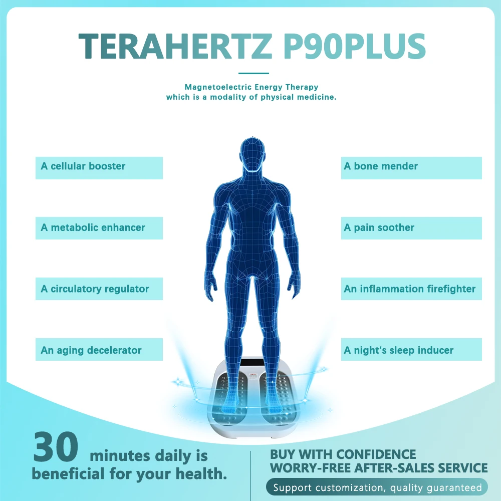 Tera P90 P100 Terahertz Bio-Energy Magnetisches Fußmassagegerät, Physiotherapiegerät zur Durchblutung für Gesundheit und Wellness
