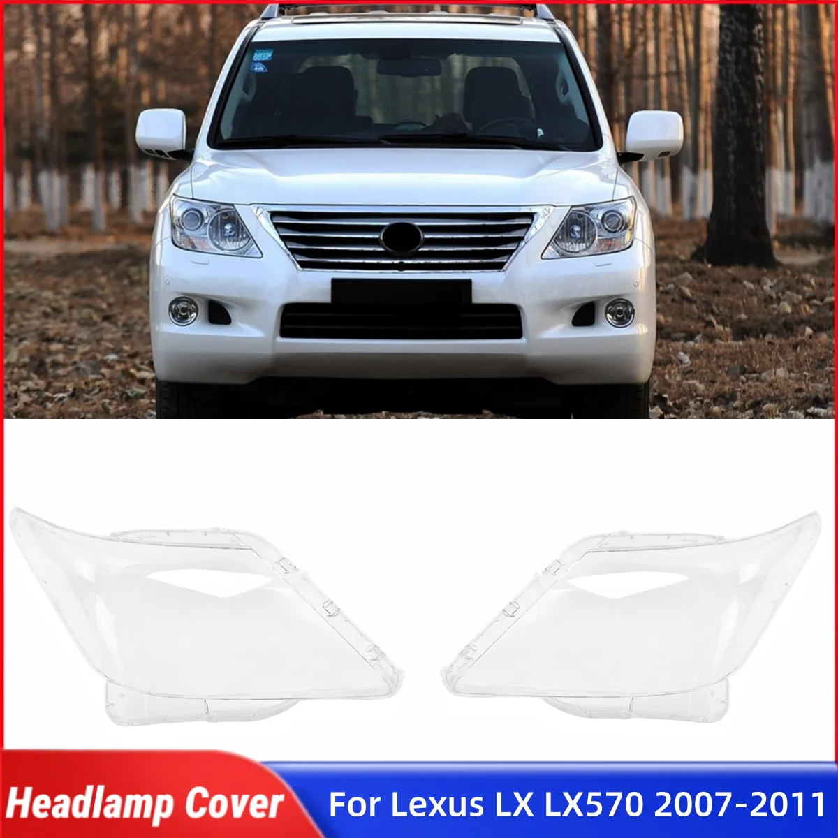 For Lexus LX LX570 2007 2008 2009 2010 2011 Car Interior Replacement Parts Lampcover Caps Headlights Lamp Cover