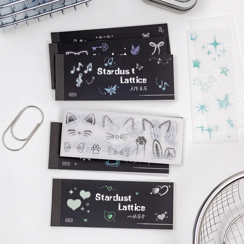 INS Simplicity Korean Star Dot Pixel Style Basic Pattern Stickers DIY Decals for Kpop Journal Scrapbook Phone Case Decoration