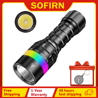 Sofirn SD08 3200lm Range 385m Diving Flashlight Powerful Rechargeable 21700 Underwater Deep Flashlight with 360° RGB Indicator