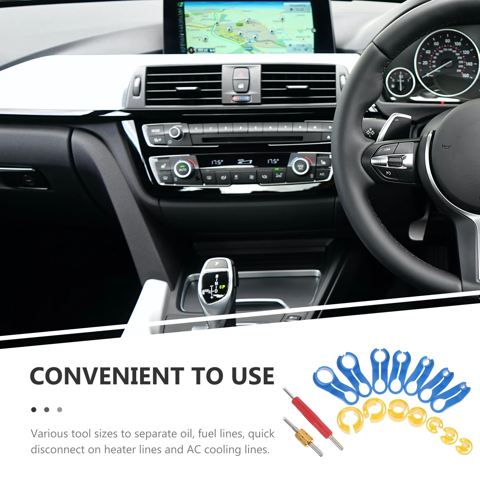 16 Pcs Car Cooler Line Remover Disconnect for Auto Repair Plastic Iron Resistant Solvents Angled