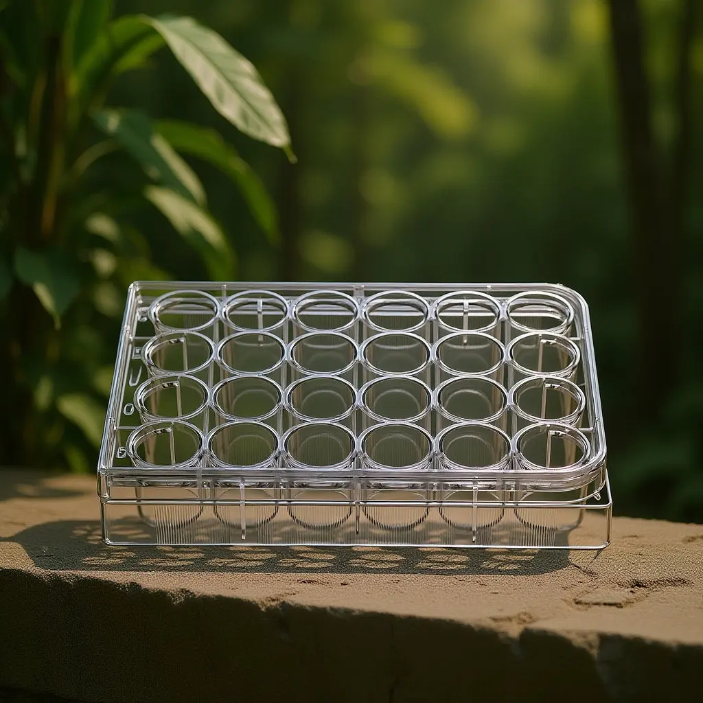 Placa de Cultivo de Plástico de Grado Laboratorio, 48 Pocillos, para Crecimiento Celular, con Orificios Profundos y Superficiales, para Pruebas Enzimáticas