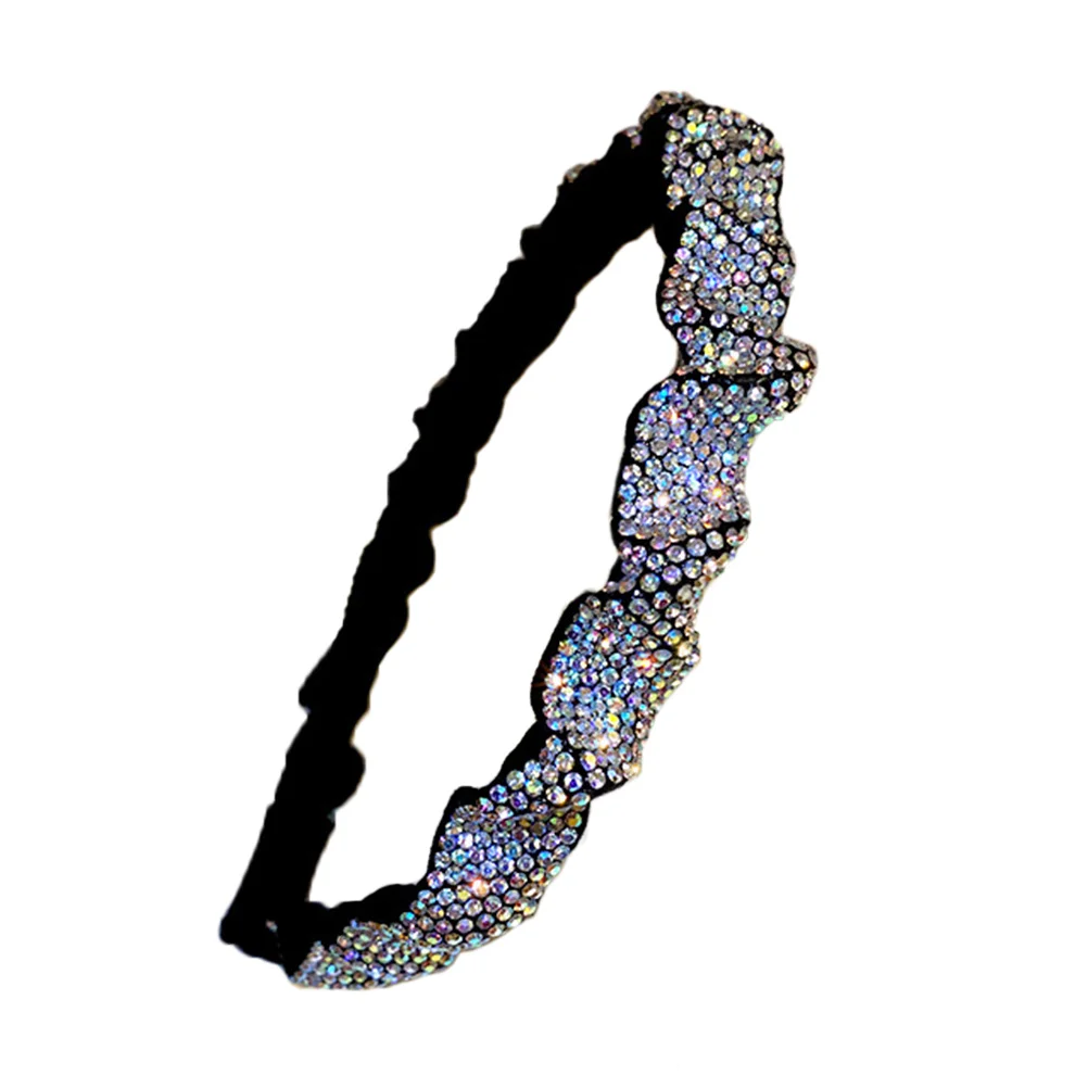 

Сверкающая повязка на голову со стразами для женщин и девочек, аксессуар для волос, вечерние, свадебные украшения, элегантная модная повязка для волос, головной убор