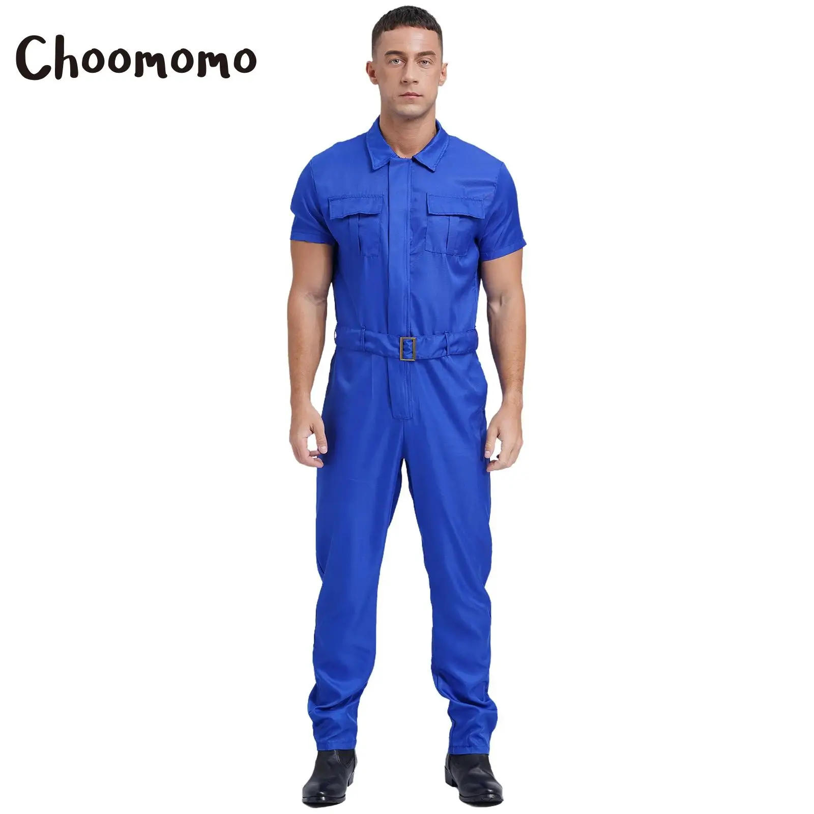 Heren Korte Mouw Ritssluiting Overall Overall Jumpsuit Monteur Uniformen Slijtvaste Beschermende Pak Auto Reparateur Werkkleding