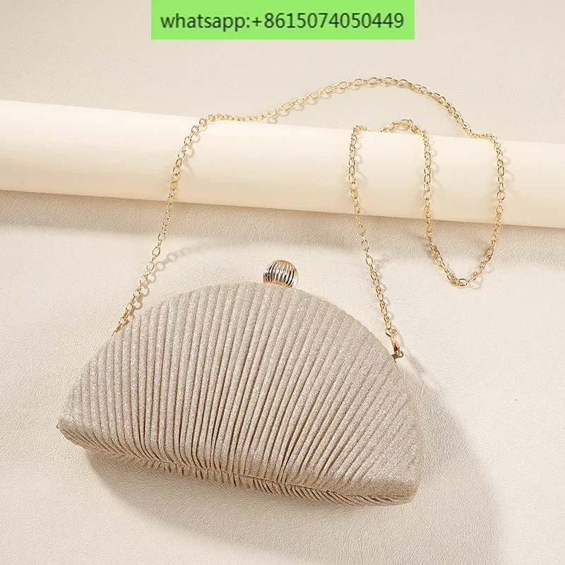 Mini shell bag women's crossbody fashion small bag retro simple handmade dinner bag clutch