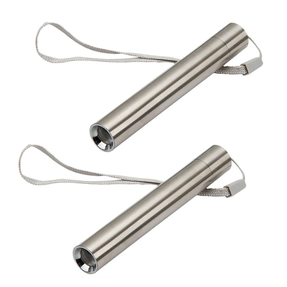 

2Pcs Fluorescent Detection Pens Stainless Steel Currency Detection Portable Lamps for Fluorescent Agent Identification
