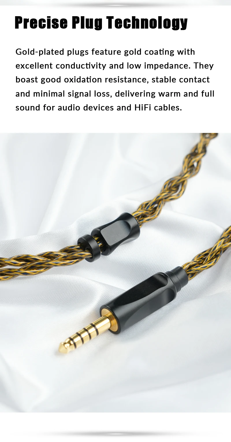IvipQ-Abyss Reaper Legierung Kupfer + 7N vergoldetes OCC abgeschirmtes IEM-Kabel 2,5 3,5 4,4mm symmetrisch für IE900 0,78mm 2Pin MMCX – Detail 8