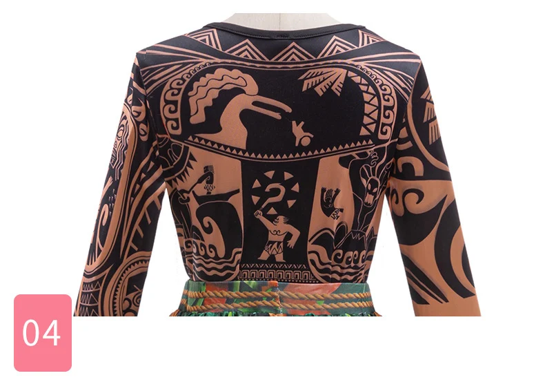 Kinder Jungen Maui Demi God Tattoo Bedruckte Hosen Kostüm für Schule Talentshow Geburtstagsparty Halloween Karneval Cosplay Verkleidung – Detail 8