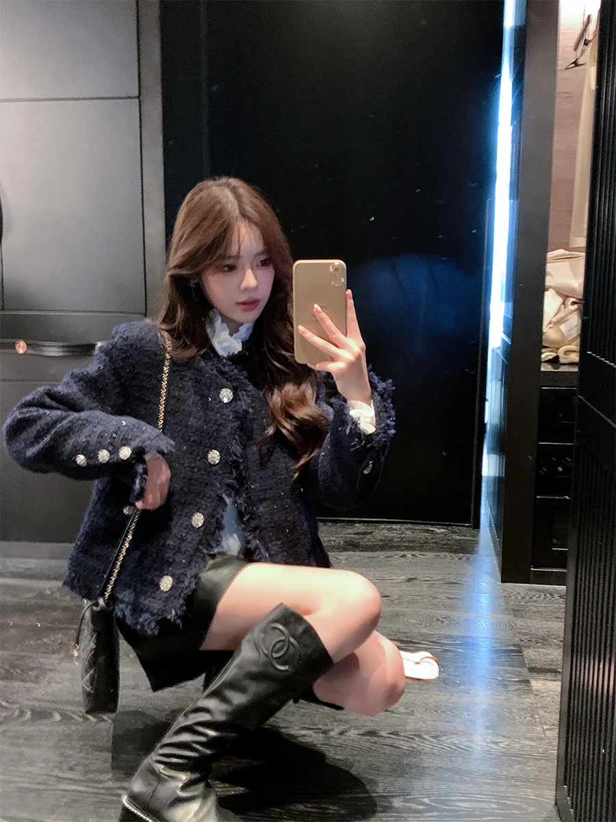 

ByYou Winter ort Женское шерстяное пальто с пухом Внутренняя теплая клетчатая куртка Jaet Commute Sle Regular Sve с длинными манжетами круглого цвета Ne