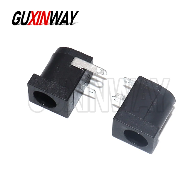 10pcs 5.5x2.1mm DC-005 Black DC Power Jack Socket DC Connectors Supply Barrel-Type Right Angle PCB Mount Terminal