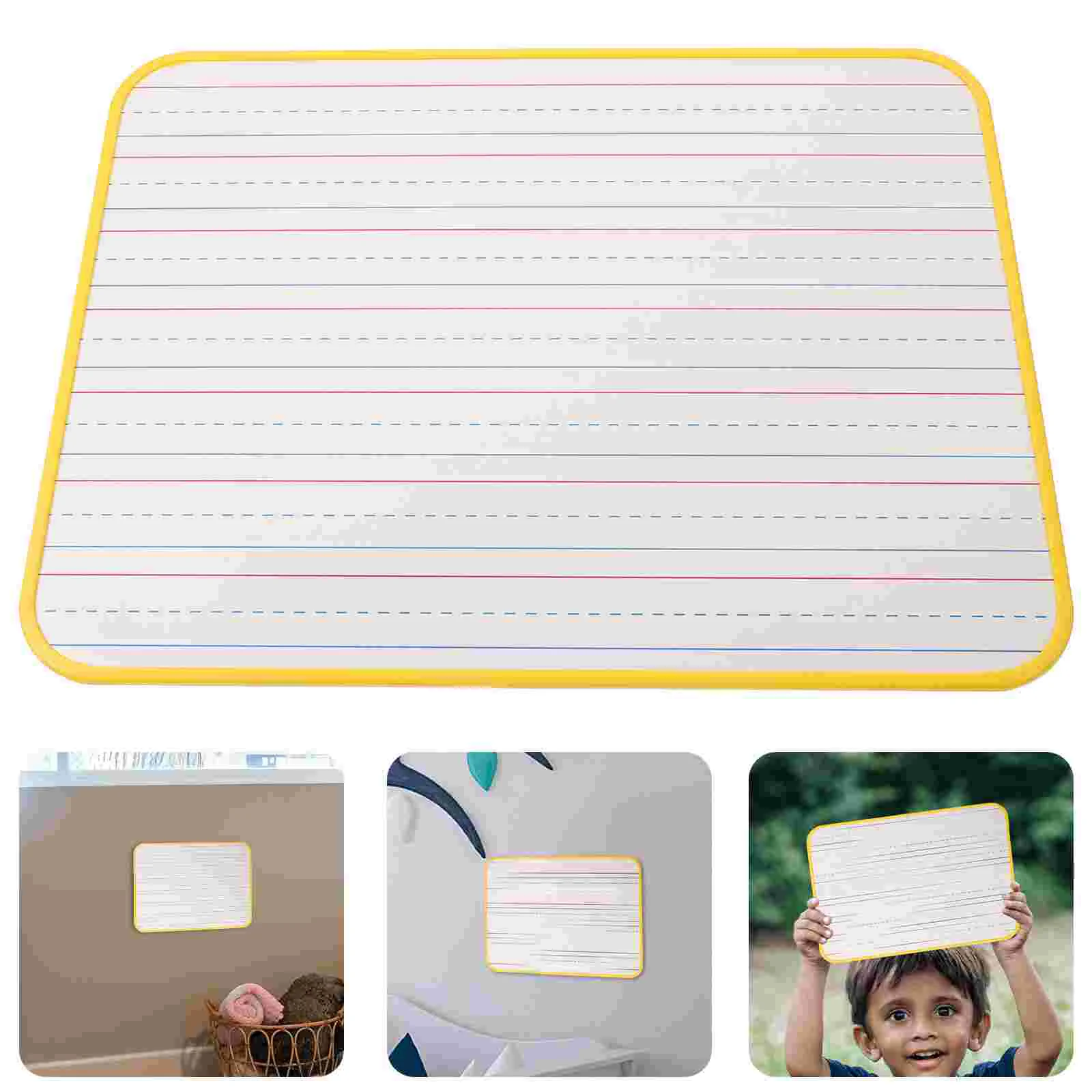 Dry Erase Ruled Whiteboard Double-sided Flip (black Border) Wipe The Classroom Boards Small Wood Notepad with Lines Child