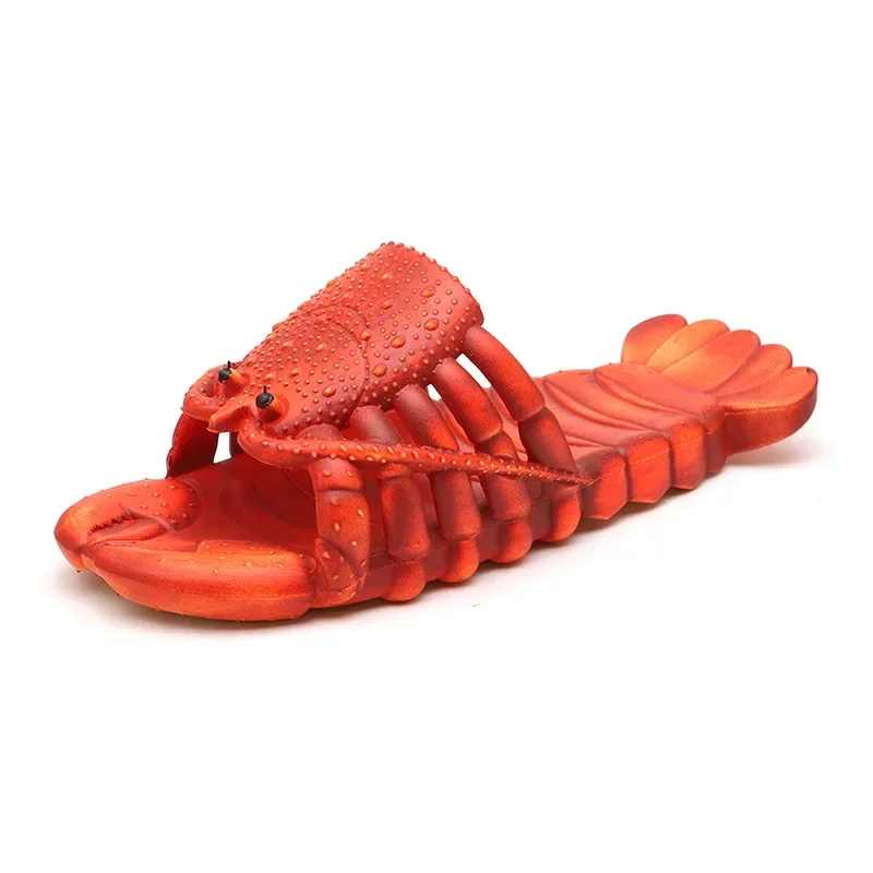 2025 Summer Couple Slippers Parent-child Cartoon Lobster Slippers Fashion Funny Sandals Soft Non-slip Beach Slippers