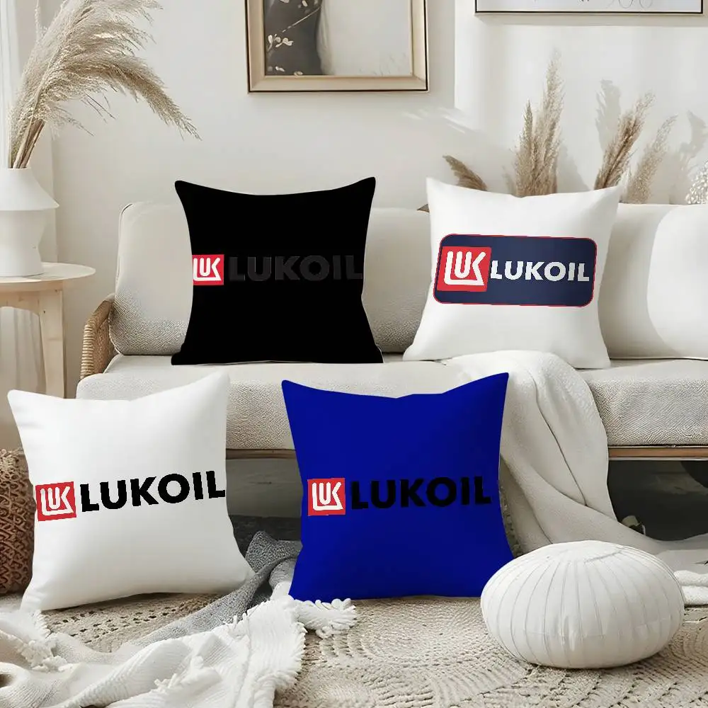 

Pillow Case Fashion L-Lukoil Sofa Short Plush Double-sided HD Printing Room Home Office Gift Cushion Cover