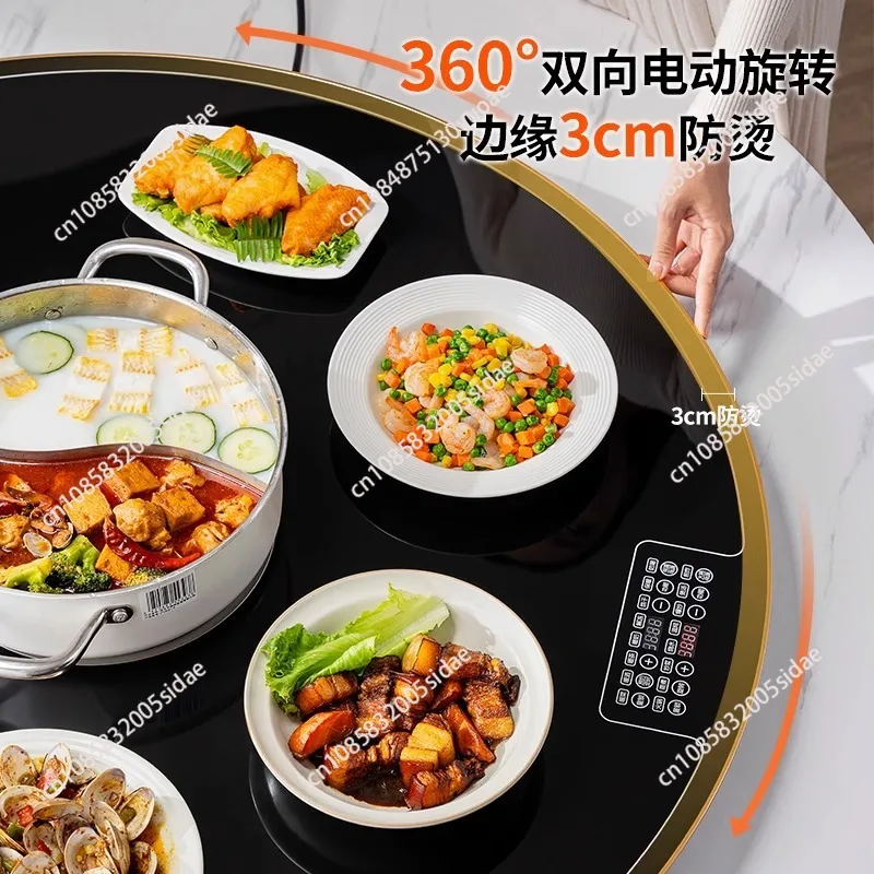 Meal board, household smart hot plate, warm plate, manual electric rotation, smart insulated dining table