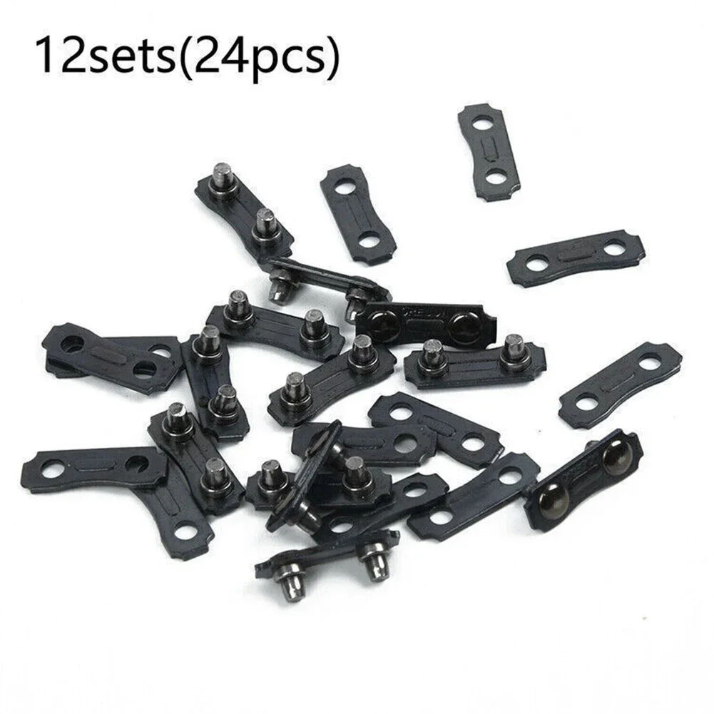 Imagem -04 - Heavy Duty Chainsaw Cadeia Reparação Kits Drive Links Parte Tie Straps Tie Straps Acessórios lp .050 Polegada 12 Sets