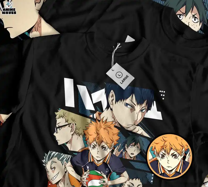 Epic Volleyball Squad Unisex T-shirt - Japanese Manga Inspired, Sports Anime Design, Legendary Team Apparel, Classic Japan Anima