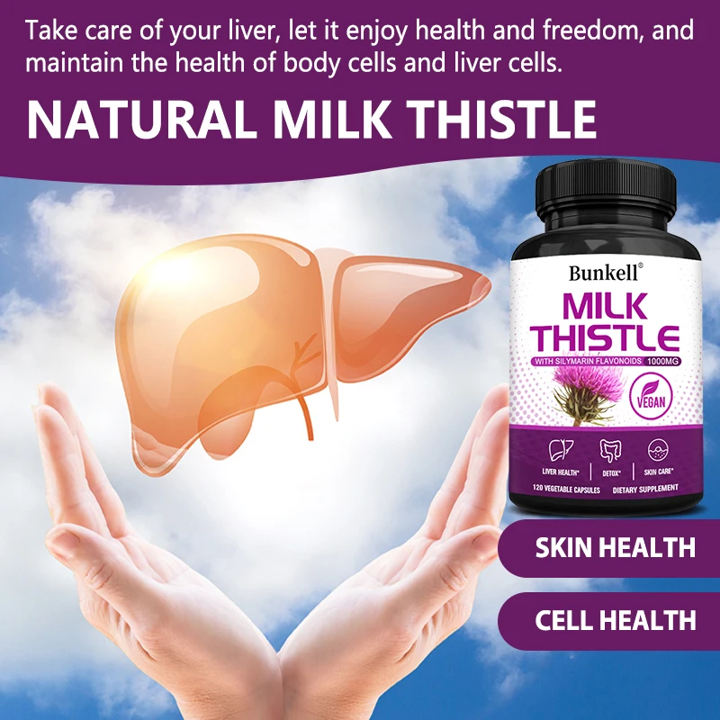 Milk Thistle 1000 Mg - Skin, Liver, Gallbladder, Detoxification & Digestion Supplement (120 Veggie Capsules)