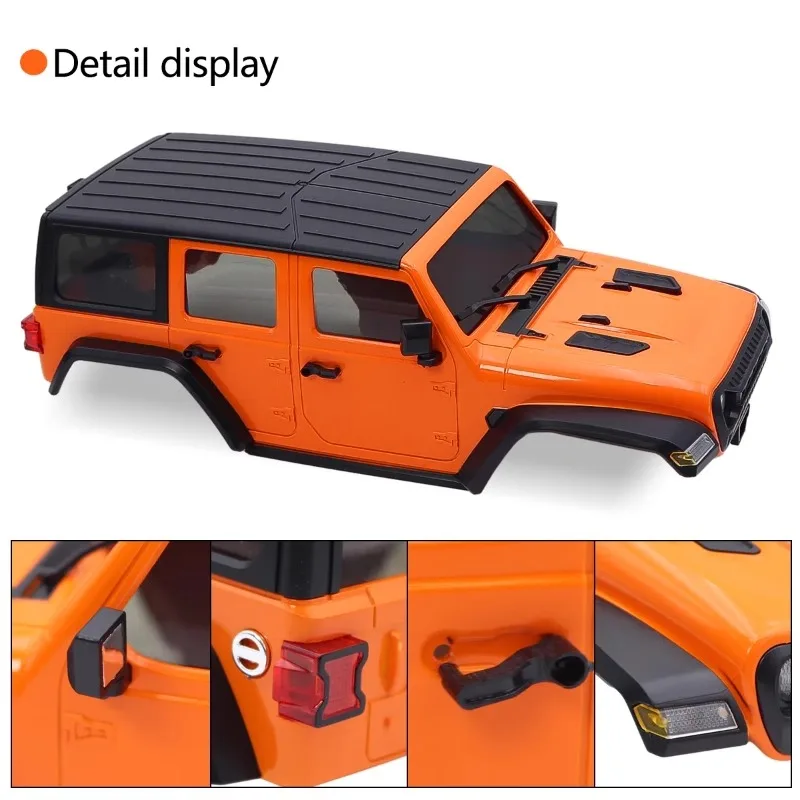 Guscio per auto in metallo con guscio rigido e paraurti anteriori e posteriori passo 155 mm per 1/18 TRX4M Land Rover Wrangler accessori fai da te