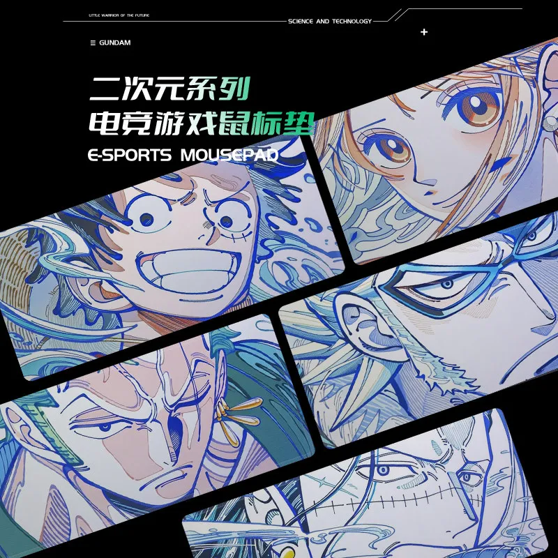 

Коврик для мыши O-One P-Piece Luffy с персонажами аниме, очень большой игровой коврик для стола, нескользящая резиновая основа, прошитые края, для офиса и геймеров