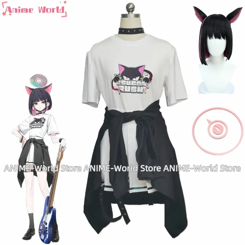 《Custom size》Kyoyama Kazusa Cosplay Costume Game Blue Archive Cosplay Dress Suit Shirt Skirts Halloween Prop Headdress Wig