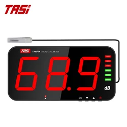 TASI TA654A/B 13 Inches LCD Decibel Meter With External Sensor, Wall Mount Sound Level Meter