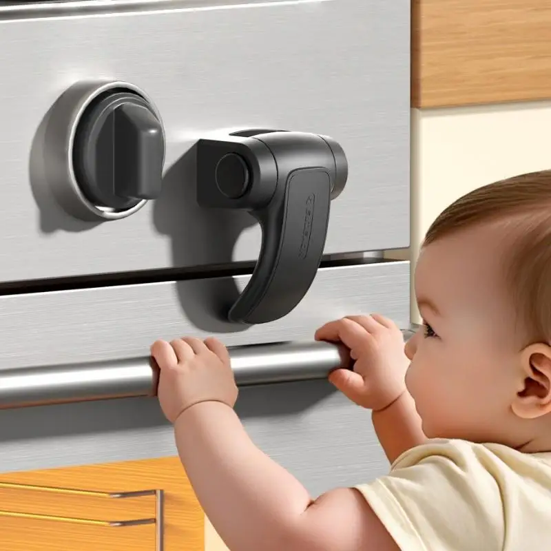 

1Pcs Home Oven Lock New Baby Protection Door Catch Lock Safety Fridge Lock Door Stopper Safety Lock