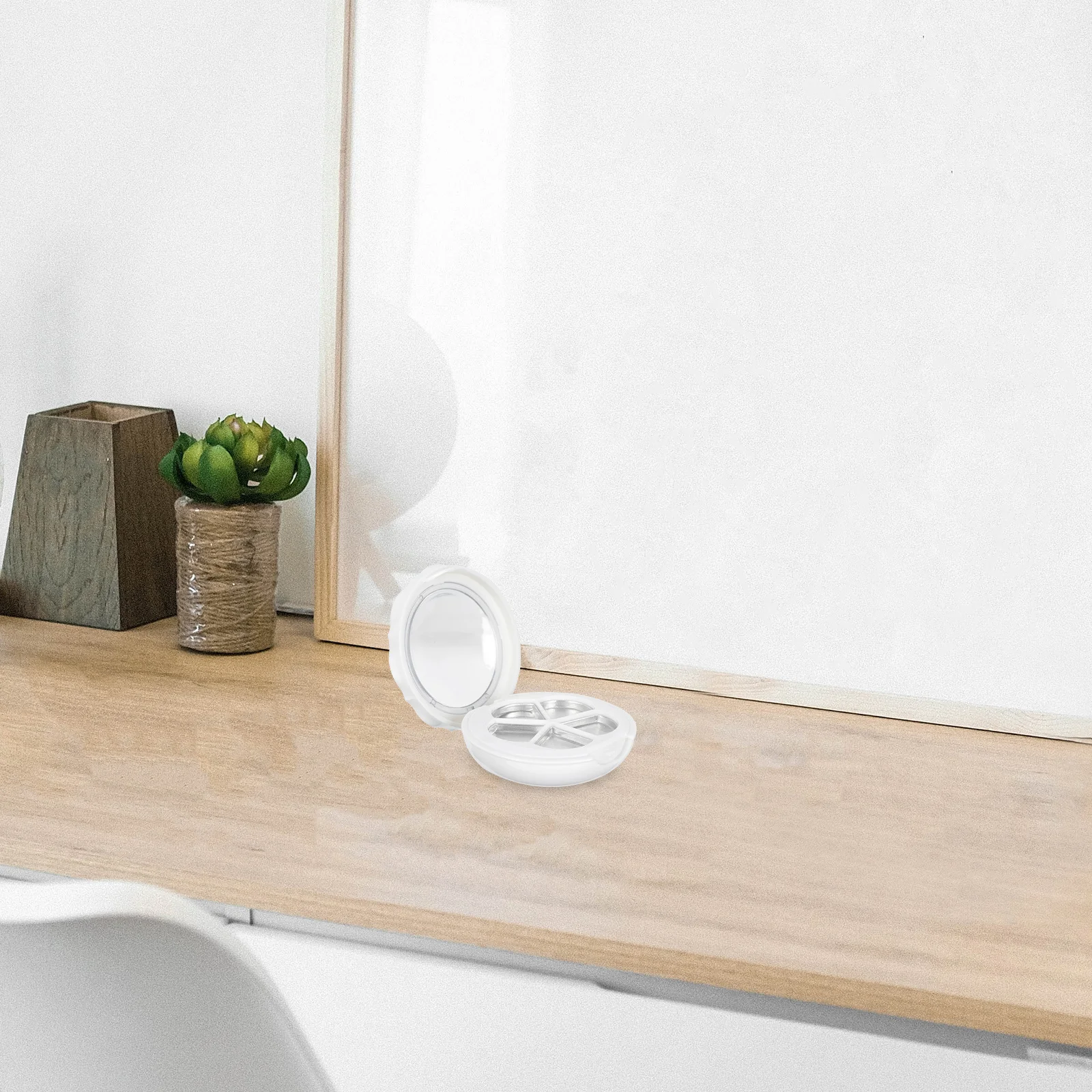 2 セット口紅アイシャドウミキシングパレットポータブルコンパクト収納ケース旅行用細かい職人技マルチグリッド化粧品