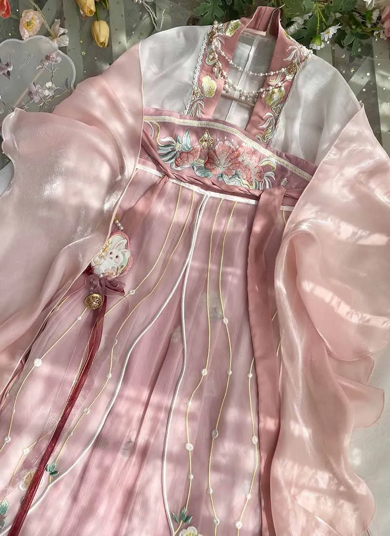 

Hanfu Dress Women Ancient Chinese Traditional Embroidery Hanfu Female Fairy Cosplay Costume Summer Pink Dance Dress Hanfu Sets