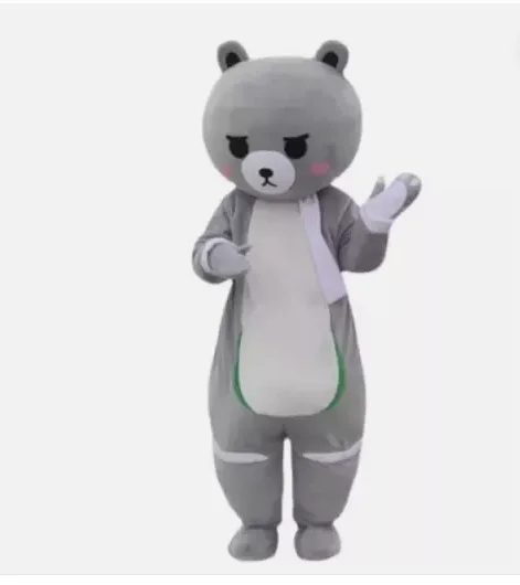 

New Adult Hot Sale Foam Cute Grey Bear Cartoon Mascot Costume Plush Christmas Fancy Dress Halloween Mascot Costume