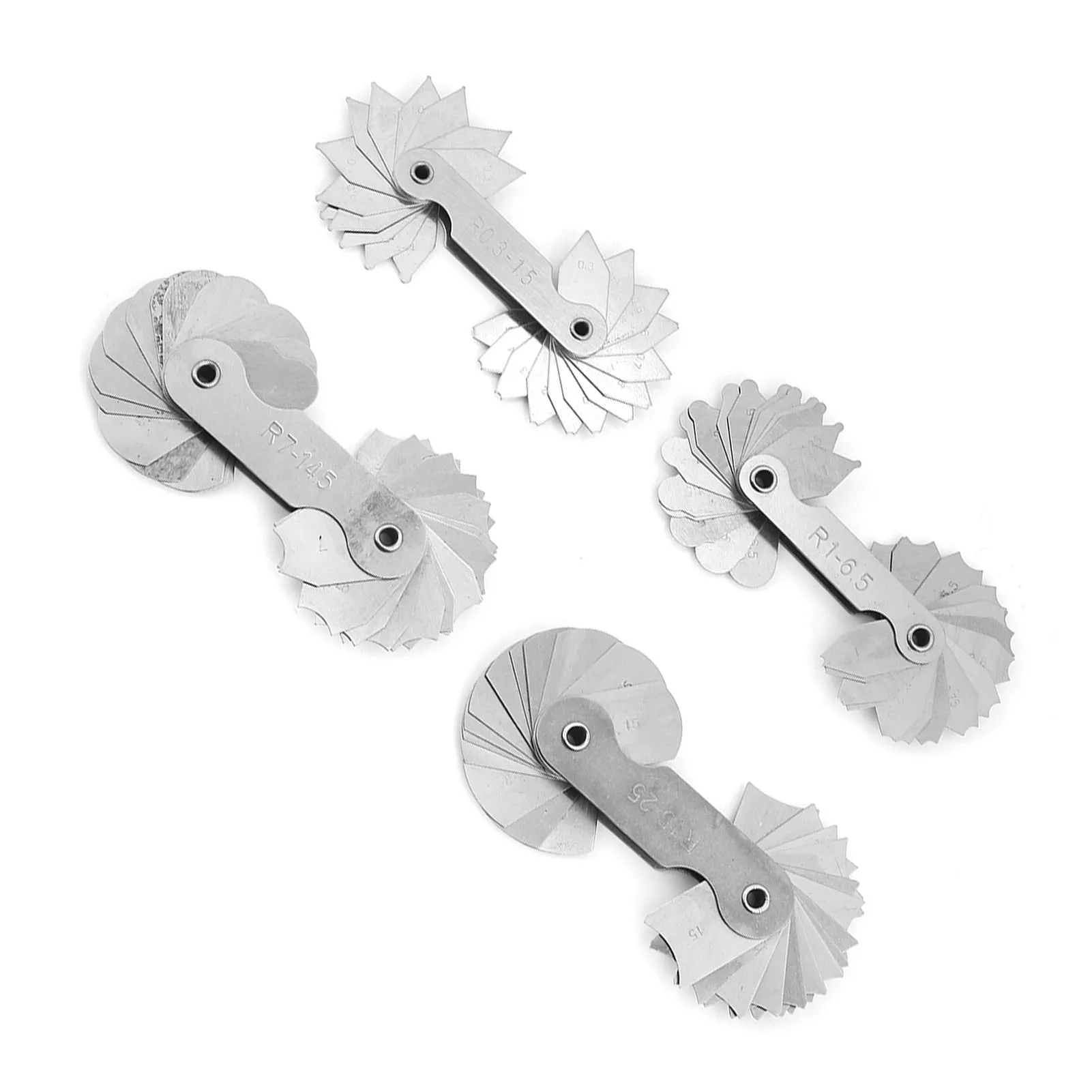 Radius Measuring Tool Fillet Gauge Stainless Steel Radius Fillet Gauge Measuring Tool R0.3-1.5/ R1-6.5/ R7-14.5/ R15-25