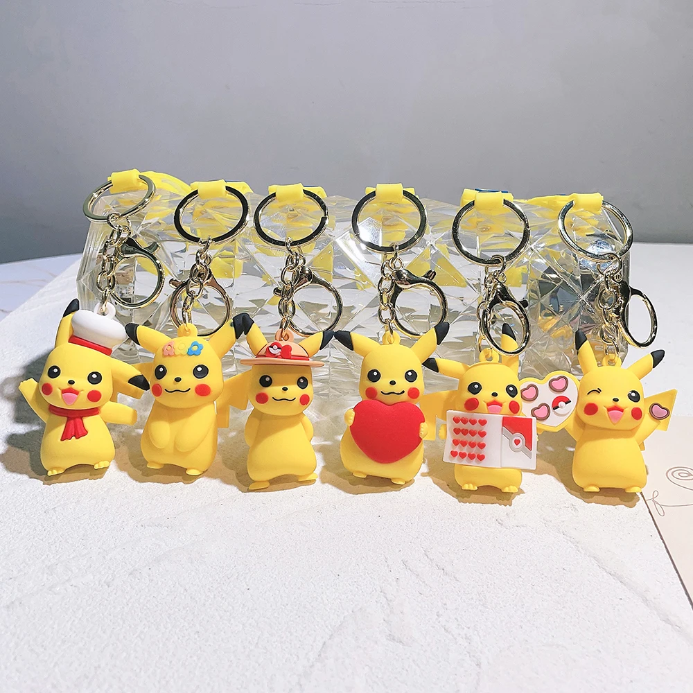 Cartoon Pikachu Keychain Doll Creative Doll Small Gift Key Keychain Pendant