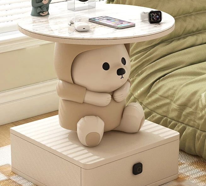 Cream wind children's bedside lamp doll cute tray bedroom bedside small coffee table